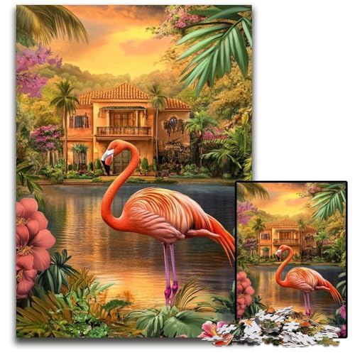 1000-teiliges Puzzle für Teenager, Flamingo-Holzpuzzle, Weihnachten, Halloween, Ostern, Neujahr, 50x75cm 1000-teiliges Puzzle für Teenager, Flamingo-Holzpuzzle, Weihnachten, Halloween, Ostern, Neujahr, 50x75cm von JIANGENNF