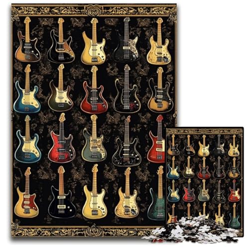 1000-teiliges Puzzle für Teenager, Gitarrensammlung, Holzpuzzle, Weihnachten, Halloween, Ostern, Neujahr, 50x75cm 1000-teiliges Puzzle für Teenager, Gitarrensammlung, Holzpuzzle, Weihnachten, Halloween, Ostern, Neujahr, 50x75cm von JIANGENNF