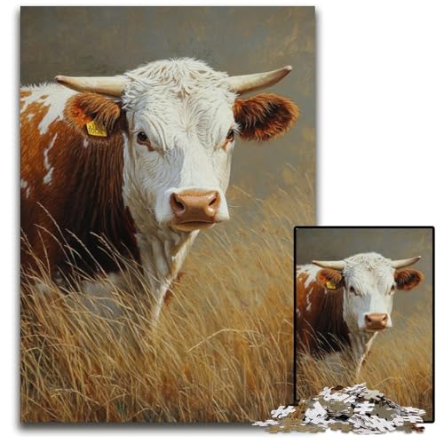 1000-teiliges Puzzle für Teenager, Graslandkuh, Holzpuzzle, Weihnachten, Halloween, Ostern, Neujahr, 50x75cm 1000-teiliges Puzzle für Teenager, Graslandkuh, Holzpuzzle, Weihnachten, Halloween, Ostern, Neujahr, 50x75cm von JIANGENNF