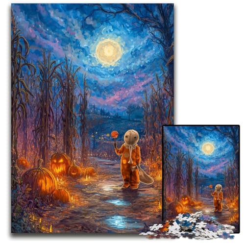 1000-teiliges Puzzle für Teenager, Halloween unter dem Nachthimmel, Holzpuzzle, interessanter Stressabbau, Geschenkideen für 14+, 50x75cm 1000-teiliges Puzzle für Teenager, Halloween unter dem Nachthimmel, Holzpuzzle, interessanter Stressabbau, Geschenkideen für 14+, 50x75cm von JIANGENNF