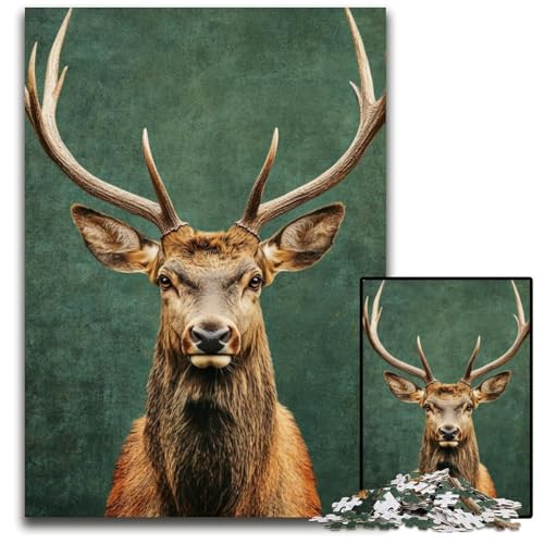 1000-teiliges Puzzle für Teenager, Hirsch, Kartonpuzzle, Weihnachten, Halloween, Ostern, Neujahr, 26x38cm 1000-teiliges Puzzle für Teenager, Hirsch, Kartonpuzzle, Weihnachten, Halloween, Ostern, Neujahr, 26x38cm von JIANGENNF