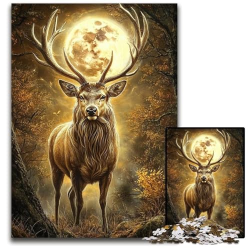 1000-teiliges Puzzle für Teenager, Hirsch unter dem Mond, Papppuzzle, Weihnachten, Halloween, Ostern, Neujahr, 26x38cm 1000-teiliges Puzzle für Teenager, Hirsch unter dem Mond, Papppuzzle, Weihnachten, Halloween, Ostern, Neujahr, 26x38cm von JIANGENNF