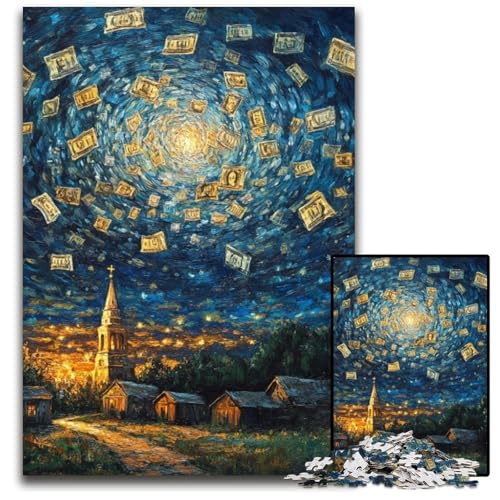 1000-teiliges Puzzle für Teenager, Nachthimmel, Dollarscheine, Papppuzzle, Weihnachten, Halloween, Ostern, Neujahr, 26x38cm 1000-teiliges Puzzle für Teenager, Nachthimmel, Dollarscheine, Papppuzzle, Weihnachten, Halloween, Ostern, Neujahr, 26x38cm von JIANGENNF