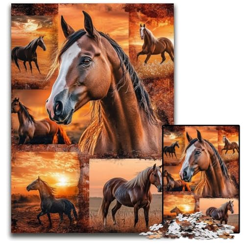 1000-teiliges Puzzle für Teenager, Pferdecollage, Karton-Puzzle, Weihnachten, Halloween, Ostern, Neujahr, 26x38cm 1000-teiliges Puzzle für Teenager, Pferdecollage, Karton-Puzzle, Weihnachten, Halloween, Ostern, Neujahr, 26x38cm von JIANGENNF