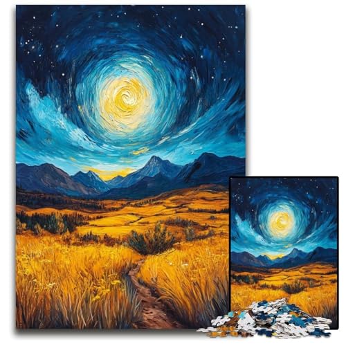 1000-teiliges Puzzle für Teenager, Reisfelder unter dem Nachthimmel, Papppuzzle, Weihnachten, Halloween, Ostern, Neujahr, 26x38cm 1000-teiliges Puzzle für Teenager, Reisfelder unter dem Nachthimmel, Papppuzzle, Weihnachten, Halloween, Ostern, Neujahr, 26x38cm von JIANGENNF