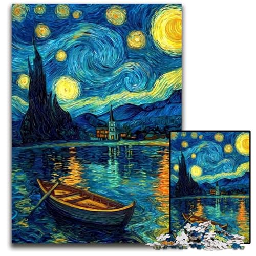 1000-teiliges Puzzle für Teenager, Sternenhimmel-Boot, Papppuzzle, Weihnachten, Halloween, Ostern, Neujahr, 26x38cm 1000-teiliges Puzzle für Teenager, Sternenhimmel-Boot, Papppuzzle, Weihnachten, Halloween, Ostern, Neujahr, 26x38cm von JIANGENNF