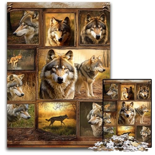 1000-teiliges Puzzle für Teenager, Wolfscollage, Holzpuzzle, Weihnachten, Halloween, Ostern, Neujahr, 50x75cm 1000-teiliges Puzzle für Teenager, Wolfscollage, Holzpuzzle, Weihnachten, Halloween, Ostern, Neujahr, 50x75cm von JIANGENNF