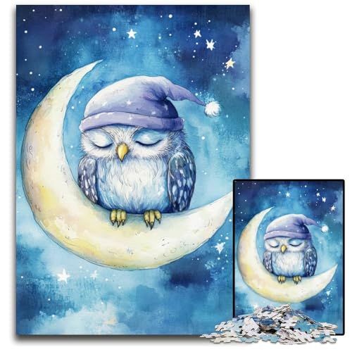 1000-teiliges Puzzle für Teenager, schlafende Eule, Holzpuzzle, Weihnachten, Halloween, Ostern, Neujahr, 50x75cm 1000-teiliges Puzzle für Teenager, schlafende Eule, Holzpuzzle, Weihnachten, Halloween, Ostern, Neujahr, 50x75cm von JIANGENNF