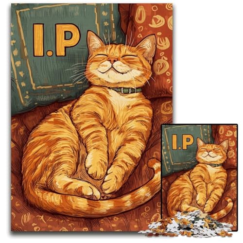 1000-teiliges Puzzle für Teenager, schlafende Katze, Holzpuzzle, Weihnachten, Halloween, Ostern, Neujahr, 50x75cm 1000-teiliges Puzzle für Teenager, schlafende Katze, Holzpuzzle, Weihnachten, Halloween, Ostern, Neujahr, 50x75cm von JIANGENNF