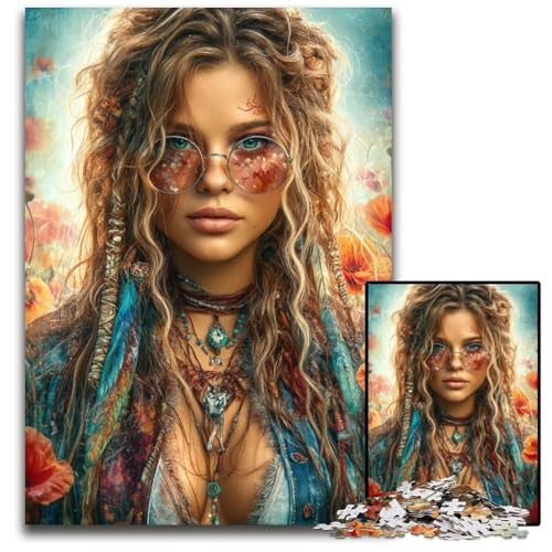 1000-teiliges Puzzle für Teenager, schöner weiblicher dunkler Engel, Papppuzzle, Weihnachten, Halloween, Ostern, Neujahr, 26x38cm von JIANGENNF