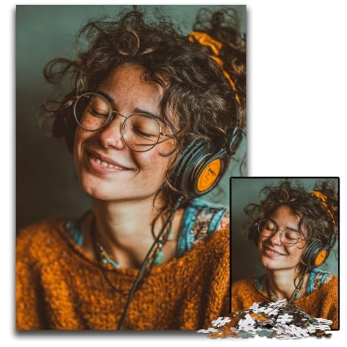 1000-teiliges Puzzle für Teenager-Mädchen, die Musik hören, Papppuzzles, interessanter Stressabbau, Geschenkideen für 14+, 26x38cm von JIANGENNF