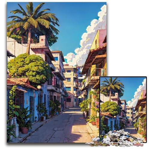 1000-teiliges Puzzle im japanischen Stil, schwierige Puzzles für Erwachsene, Spielgeschenk für Erwachsene, interaktives Familienspiel, Gehirn-Herausforderungsgeschenk, 26x38cm/10,23x14,96 Zoll von JIANGENNF