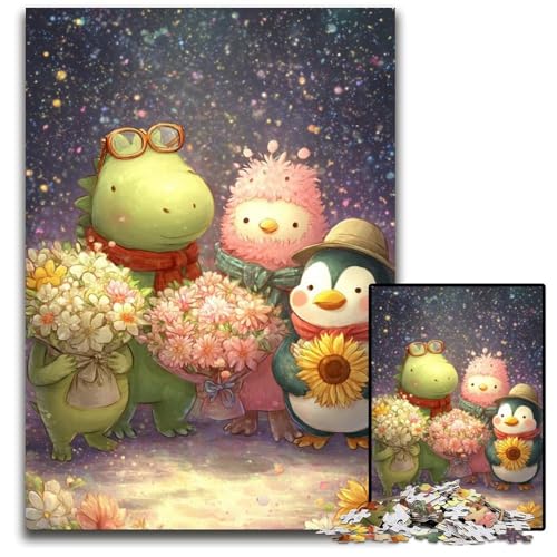1000-teiliges Puzzle mit Cartoon-Tieren, Holzpuzzle, anspruchsvolles Denkspiel für Teenager, Spaß für den Familienspielabend, 50x75cm 1000-teiliges Puzzle mit Cartoon-Tieren, Holzpuzzle, anspruchsvolles Denkspiel für Teenager, Spaß für den Familienspielabend, 50x75cm von JIANGENNF