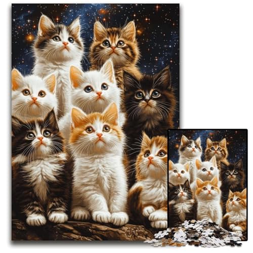 1000-teiliges Puzzle mit Katzencollage, Kartonpuzzle, anspruchsvolles Denkspiel für Teenager, Spaß für den Familienspieleabend, 26x38cm 1000-teiliges Puzzle mit Katzencollage, Kartonpuzzle, anspruchsvolles Denkspiel für Teenager, Spaß für den Familienspieleabend, 26x38cm von JIANGENNF
