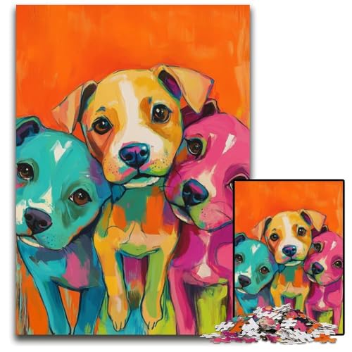1000-teiliges Puzzle mit Kunsthund, Kartonpuzzle, anspruchsvolles Denkspiel für Teenager, Spaß für den Familienspielabend, 26x38cm 1000-teiliges Puzzle mit Kunsthund, Kartonpuzzle, anspruchsvolles Denkspiel für Teenager, Spaß für den Familienspielabend, 26x38cm von JIANGENNF