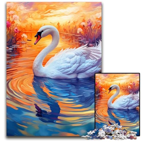 1000-teiliges Puzzle mit Kunsttieren und Flamingos, anspruchsvolles Denkspiel, dekoratives DIY-Spiel, interaktives Familienspielzeug, 26x38cm/10,23x14,96 Zoll von JIANGENNF