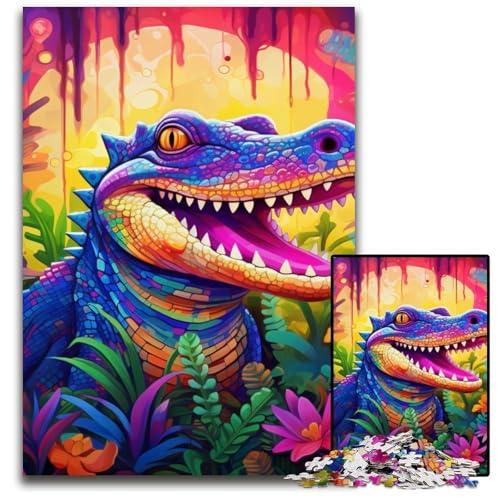 1000-teiliges Puzzle mit Tier-Nilkrokodilen, anspruchsvolles Denkspiel, dekoratives DIY-Spiel, interaktives Familienspielzeug, 50x75cm/19,68x29,52 Zoll von JIANGENNF