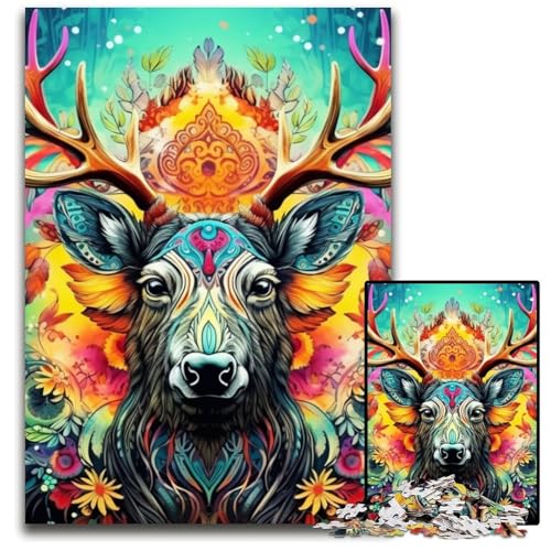1000-teiliges Puzzle mit Tier-Rentieren, anspruchsvolles Puzzle, Denkspiel für Teenager und Familieninteraktion, 26x38cm/10,23x14,96 Zoll 1000-teiliges Puzzle mit Tier-Rentieren, anspruchsvolles Puzzle, Denkspiel für Teenager und Familieninteraktion, 26x38cm/10,23x14,96 Zoll von JIANGENNF