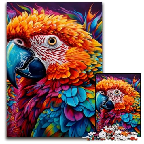 1000-teiliges Puzzle mit Tieren, Vögeln, Papageien, Puzzle für Erwachsene, DIY-Dekoration, Gehirn-Herausforderung, für Erwachsene, Familie, 50x75cm/19,68x29,52 Zoll von JIANGENNF