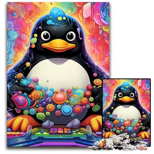 1000-teiliges Puzzle mit Tierpinguinen für Erwachsene, anspruchsvolles Denkspiel für Teenager, unterhaltsames interaktives Spiel für die ganze Familie, 50x75cm/19,68x29,52 Zoll von JIANGENNF