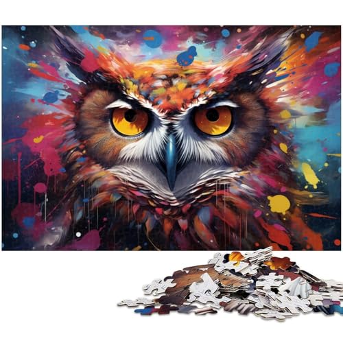 1000-teiliges Puzzle mit bunten Eulenmotiven für Erwachsene, Denkspiel, interaktives Familienspiel, geeignet für Kinder ab 14 Jahren, 50 x 75 cm / 19,68 x 29,52 Zoll 1000-teiliges Puzzle mit bunten Eulenmotiven für Erwachsene, Denkspiel, interaktives Familienspiel, geeignet für Kinder ab 14 Jahren, 50 x 75 cm / 19,68 x 29,52 Zoll von JIANGENNF
