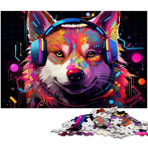1000-teiliges Puzzle mit bunten Hunden für Erwachsene, Denkspiel, interaktives Familienspiel, geeignet für Kinder ab 14 Jahren, 26 x 38 cm / 10,23 x 14,96 Zoll 1000-teiliges Puzzle mit bunten Hunden für Erwachsene, Denkspiel, interaktives Familienspiel, geeignet für Kinder ab 14 Jahren, 26 x 38 cm / 10,23 x 14,96 Zoll von JIANGENNF