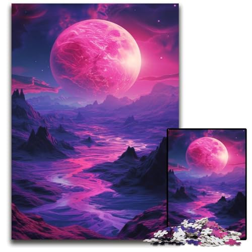 1000-teiliges Puzzle mit erstaunlichen Neonlandschaften für Erwachsene. Anspruchsvolles Denkspiel für Teenager, unterhaltsames interaktives Spiel für die ganze Familie, 26x38cm/10,23x14,96 Zoll von JIANGENNF
