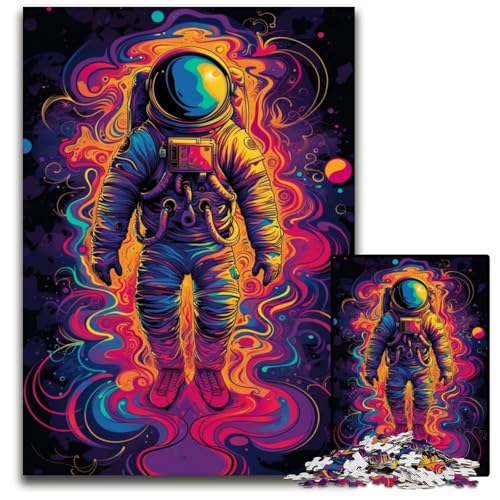 1000-teiliges Puzzle mit galaktischem Astronauten für Erwachsene. Anspruchsvolles Denkspiel für Teenager, unterhaltsames interaktives Spiel für die ganze Familie, 50x75cm/19,68x29,52 Zoll von JIANGENNF