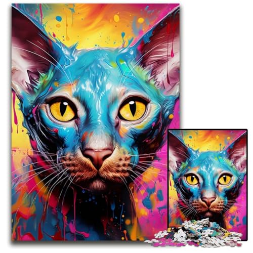 1000-teiliges Puzzle mit haarloser Katze, anspruchsvolles Denkspiel zum Selbermachen, interaktives Familienspielzeug, 26x38cm/10,23x14,96 Zoll 1000-teiliges Puzzle mit haarloser Katze, anspruchsvolles Denkspiel zum Selbermachen, interaktives Familienspielzeug, 26x38cm/10,23x14,96 Zoll von JIANGENNF