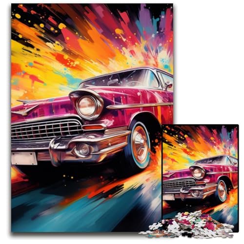 1000-teiliges Sportwagen-Puzzle, anspruchsvolles Denkspiel, dekoratives DIY-Spiel, interaktives Familienspielzeug, 50x75cm/19,68x29,52 Zoll von JIANGENNF