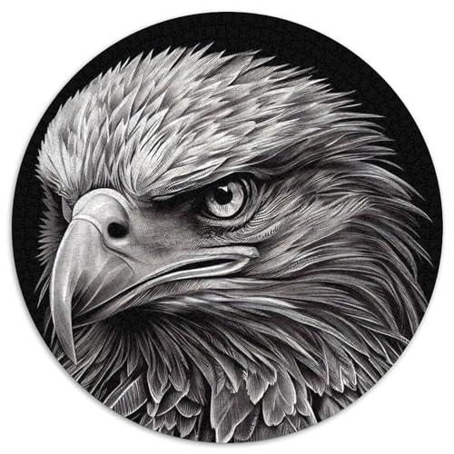 Adler-Puzzle 1000 Teile für Erwachsene, 1000-teiliges rundes Puzzle für Erwachsene, Lernspielzeug für Teenager, Heimbüro-Dekor (Größe 67,5 x 67,5 cm) von JIANGENNF