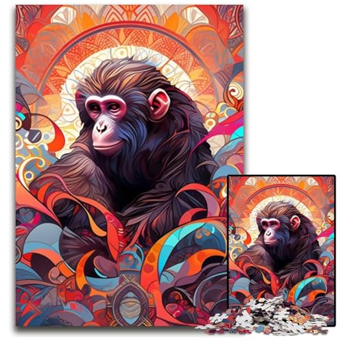 Affen-Puzzles für Erwachsene, 1000 unmögliche Puzzles für Erwachsene, ideales DIY-Dekor und Denksport-Geschenk, 26x38cm/10,23x14,96 Zoll Affen-Puzzles für Erwachsene, 1000 unmögliche Puzzles für Erwachsene, ideales DIY-Dekor und Denksport-Geschenk, 26x38cm/10,23x14,96 Zoll von JIANGENNF
