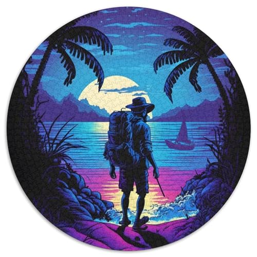 Alone at The Night Beach Puzzle, 1000 Teile, Puzzle für Erwachsene, Teenager, Paare und Freunde zum Geburtstag, zu Weihnachten (Größe 67,5 x 67,5 cm) von JIANGENNF