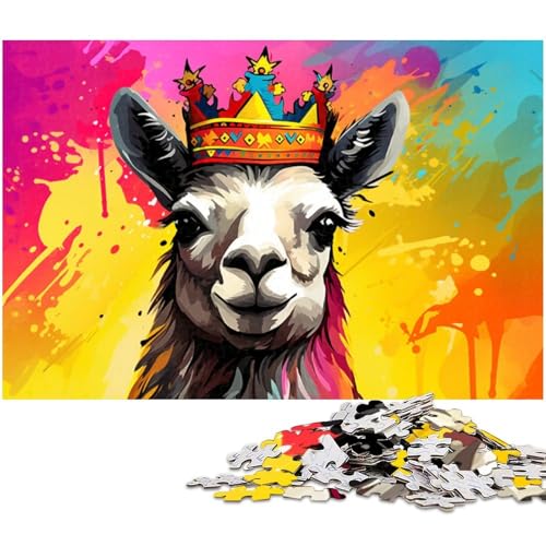 Alpaka trägt Krone Puzzles für 1000 Teile Holzpuzzles Herausforderndes DIY-Denkspiel, perfektes Familienspiel oder dekoratives Geschenk 50 x 75 cm / 19,68 x 29,52 Zoll Alpaka trägt Krone Puzzles für 1000 Teile Holzpuzzles Herausforderndes DIY-Denkspiel, perfektes Familienspiel oder dekoratives Geschenk 50 x 75 cm / 19,68 x 29,52 Zoll von JIANGENNF