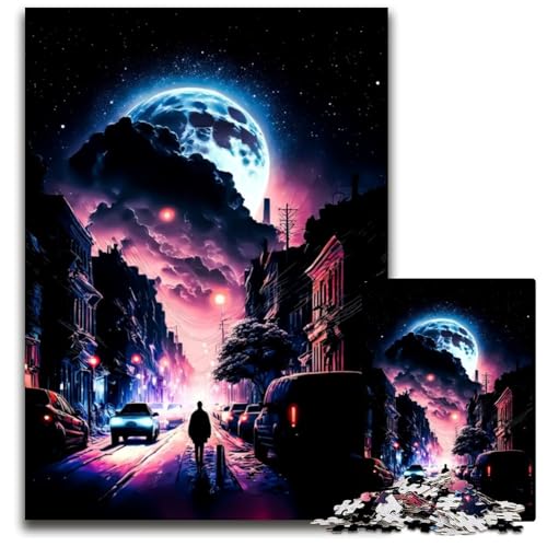 Amazing Night Puzzle für Erwachsene, 1000 Teile, Denkspiel für Jugendliche und Familieninteraktion, 26x38cm/10,23x14,96 Zoll von JIANGENNF