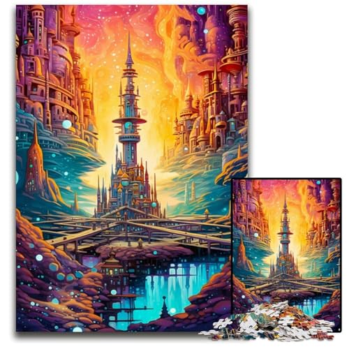 Amazing Towers. 1000-teiliges Puzzle für Erwachsene, anspruchsvolles Denkspiel, entspannendes Spielzeug für Teenager, 26x38cm/10,23x14,96 Zoll von JIANGENNF