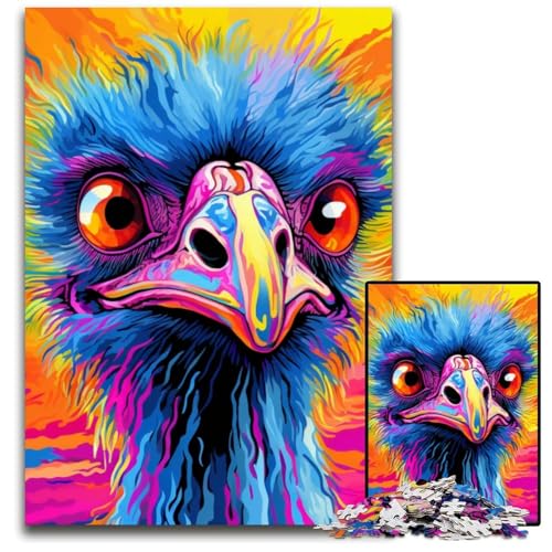 Animal Art Strauß 1000-teiliges Puzzle, anspruchsvolle Puzzles, interaktives Familienspiel, Gehirn-Herausforderung, Lernspielzeug, 50x75cm/19,68x29,52 Zoll Animal Art Strauß 1000-teiliges Puzzle, anspruchsvolle Puzzles, interaktives Familienspiel, Gehirn-Herausforderung, Lernspielzeug, 50x75cm/19,68x29,52 Zoll von JIANGENNF