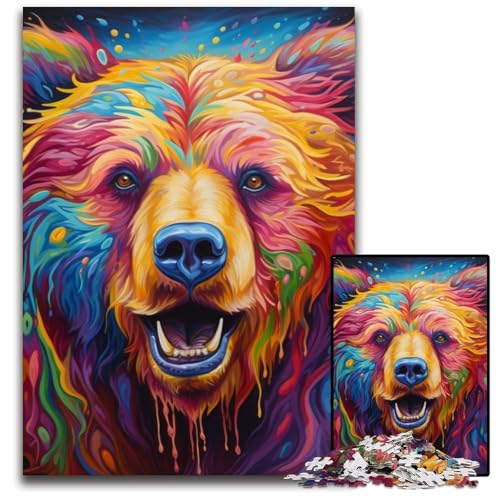 Art Animal Bear Puzzles für Erwachsene, 1000 Puzzles aus Pappe, Denkspiel, interaktives Familienspiel, geeignet für Kinder ab 14 Jahren, 26x38cm/10,23x14,96 Zoll Art Animal Bear Puzzles für Erwachsene, 1000 Puzzles aus Pappe, Denkspiel, interaktives Familienspiel, geeignet für Kinder ab 14 Jahren, 26x38cm/10,23x14,96 Zoll von JIANGENNF