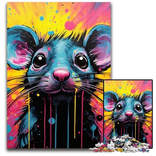 Art Animal Mouse 1000-teiliges Puzzle für Erwachsene, anspruchsvolles DIY-Dekorationsspiel, interaktives Familienspielzeug, 26x38cm/10,23x14,96 Zoll Art Animal Mouse 1000-teiliges Puzzle für Erwachsene, anspruchsvolles DIY-Dekorationsspiel, interaktives Familienspielzeug, 26x38cm/10,23x14,96 Zoll von JIANGENNF