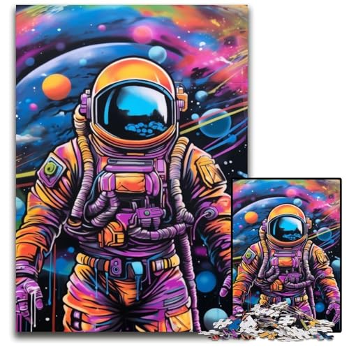 Art Astronaut Puzzle für Erwachsene, 1000 Teile, Holzpuzzle, interaktives Familienspiel, Denksportaufgabe, Lernspielzeug, 50x75cm/19,68x29,52 Zoll Art Astronaut Puzzle für Erwachsene, 1000 Teile, Holzpuzzle, interaktives Familienspiel, Denksportaufgabe, Lernspielzeug, 50x75cm/19,68x29,52 Zoll von JIANGENNF