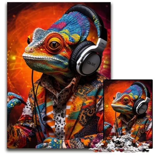 Art Chameleon Puzzle für Erwachsene, 1000 Teile, Kartonpuzzle, interaktives Familienspiel, Denksportaufgabe, Lernspielzeug, 26x38cm/10,23x14,96 Zoll Art Chameleon Puzzle für Erwachsene, 1000 Teile, Kartonpuzzle, interaktives Familienspiel, Denksportaufgabe, Lernspielzeug, 26x38cm/10,23x14,96 Zoll von JIANGENNF