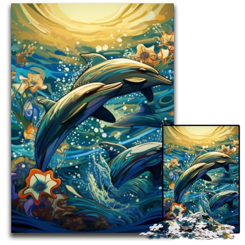 Art Dolphin Puzzle für Erwachsene, 1000 Teile, Kartonpuzzle, interaktives Familienspiel, Denksportaufgabe, Lernspielzeug, 26x38cm/10,23x14,96 Zoll Art Dolphin Puzzle für Erwachsene, 1000 Teile, Kartonpuzzle, interaktives Familienspiel, Denksportaufgabe, Lernspielzeug, 26x38cm/10,23x14,96 Zoll von JIANGENNF