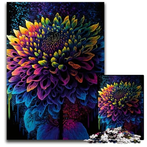 Art Flowers 1000-teiliges Puzzle, Puzzles für Erwachsene, anspruchsvolles Denkspiel, entspannendes Spielzeug für Teenager, 26x38cm/10,23x14,96 Zoll von JIANGENNF