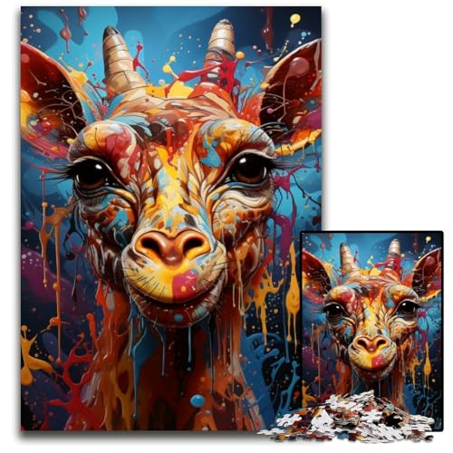 Art Giraffe 1000-teiliges Puzzle, anspruchsvolle Puzzles, interaktives Familienspiel, Denksportaufgabe, Lernspielzeug, 50x75cm/19,68x29,52 Zoll Art Giraffe 1000-teiliges Puzzle, anspruchsvolle Puzzles, interaktives Familienspiel, Denksportaufgabe, Lernspielzeug, 50x75cm/19,68x29,52 Zoll von JIANGENNF
