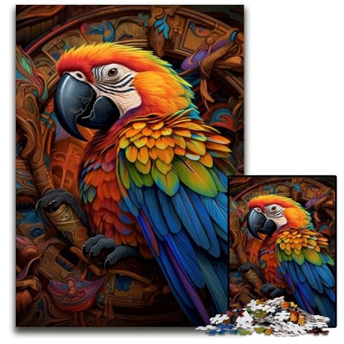 Art Parrot 1000-teiliges Puzzle, anspruchsvolle Puzzles, interaktives Familienspiel, Denksportaufgabe, Lernspielzeug, 50x75cm/19,68x29,52 Zoll von JIANGENNF