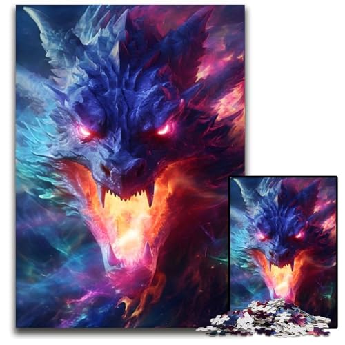 Astral Dragons Fury 1000-teiliges Puzzle für Erwachsene, anspruchsvolles Denkspiel – entspannendes Spielzeug für Teenager, 26x38cm/10,23x14,96 Zoll von JIANGENNF