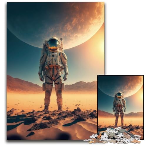 Astronaut auf einem neuen Planeten, 1000-teiliges Puzzle für Erwachsene, anspruchsvolles Denkspiel – entspannendes Spielzeug für Teenager, 50x75cm/19,68x29,52 Zoll von JIANGENNF