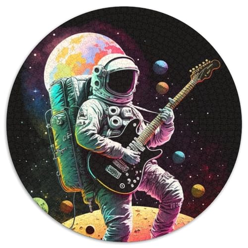 Astronaut spielt Gitarre, 1000-teiliges Puzzle für Erwachsene, Papppuzzle, perfekt für Halloween, Weihnachten, Geburtstagsgeschenk (Größe 67,5 x 67,5 cm) von JIANGENNF