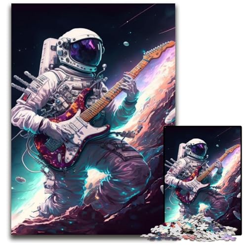 Astronaut spielt Gitarre, Puzzle für Erwachsene, 1000 Teile, anspruchsvolle Puzzles, Spaß für den Familienspielabend, dekoratives Kunstwerk zum Selbermachen, 50x75cm/19,68x29,52 Zoll Astronaut spielt Gitarre, Puzzle für Erwachsene, 1000 Teile, anspruchsvolle Puzzles, Spaß für den Familienspielabend, dekoratives Kunstwerk zum Selbermachen, 50x75cm/19,68x29,52 Zoll von JIANGENNF