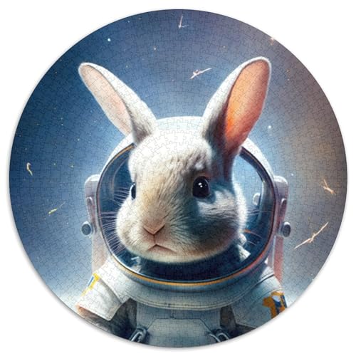 Astronauten-Häschen-Puzzle, 1000 Teile, für Erwachsene, anspruchsvolle Puzzles, Spieleabend mit der Familie, Heimdekoration und Gehirntrainingsgeschenk (Größe 67,5 x 67,5 cm) von JIANGENNF